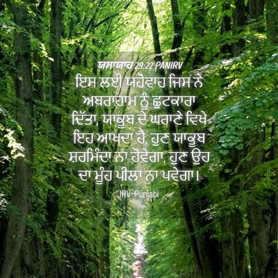 Picture 04 - ਯਸਾਯਾਹ 29:22 PANIRV - ਇਸ ਲਈ ਯਹੋਵਾਹ ਜਿਸ ਨੇ - Bible Verse Picture