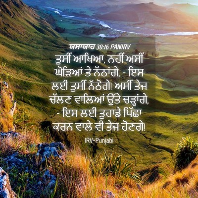 Picture 04 - ਯਸਾਯਾਹ 30:16 PANIRV - ਤੁਸੀਂ ਆਖਿਆ, ਨਹੀਂ - Bible Verse Picture