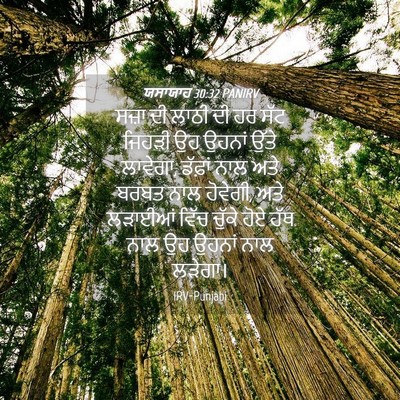 Picture 04 - ਯਸਾਯਾਹ 30:32 PANIRV - ਸਜ਼ਾ ਦੀ ਲਾਠੀ ਦੀ ਹਰ - Bible Verse Picture