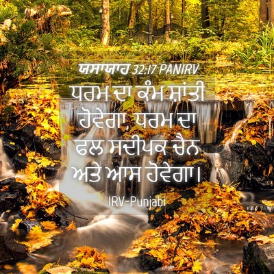 Picture 04 - ਯਸਾਯਾਹ 32:17 PANIRV - ਧਰਮ ਦਾ ਕੰਮ ਸ਼ਾਂਤੀ - Bible Verse Picture