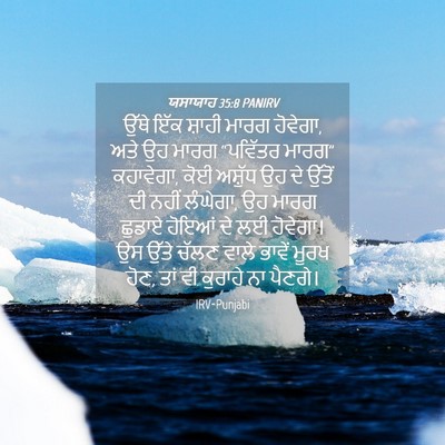 Picture 04 - ਯਸਾਯਾਹ 35:8 PANIRV - ਉੱਥੇ ਇੱਕ ਸ਼ਾਹੀ - Bible Verse Picture