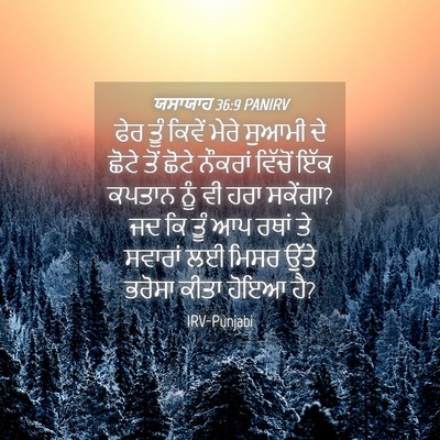Picture 04 - ਯਸਾਯਾਹ 36:9 PANIRV - ਫੇਰ ਤੂੰ ਕਿਵੇਂ ਮੇਰੇ - Bible Verse Picture