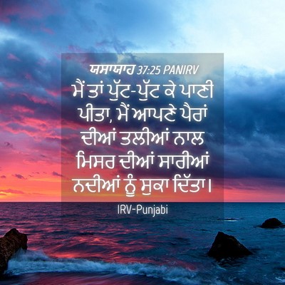 Picture 04 - ਯਸਾਯਾਹ 37:25 PANIRV - ਮੈਂ ਤਾਂ ਪੁੱਟ-ਪੁੱਟ - Bible Verse Picture