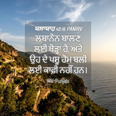 Picture 04 - ਯਸਾਯਾਹ 40:16 PANIRV - ਲਬਾਨੋਨ ਬਾਲਣ ਲਈ - Bible Verse Picture