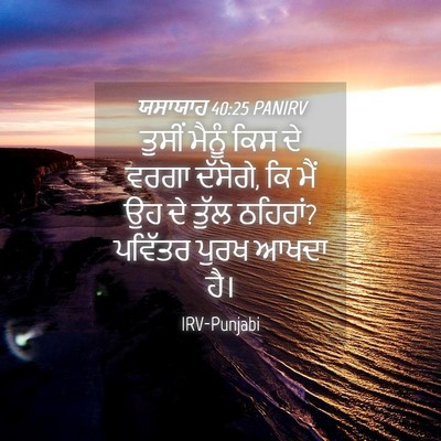 Picture 04 - ਯਸਾਯਾਹ 40:25 PANIRV - ਤੁਸੀਂ ਮੈਨੂੰ ਕਿਸ ਦੇ - Bible Verse Picture
