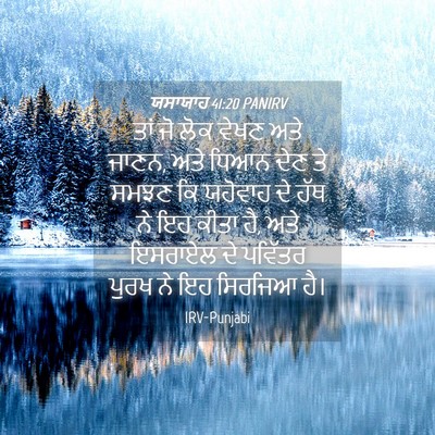 Picture 04 - ਯਸਾਯਾਹ 41:20 PANIRV - ਤਾਂ ਜੋ ਲੋਕ ਵੇਖਣ ਅਤੇ - Bible Verse Picture