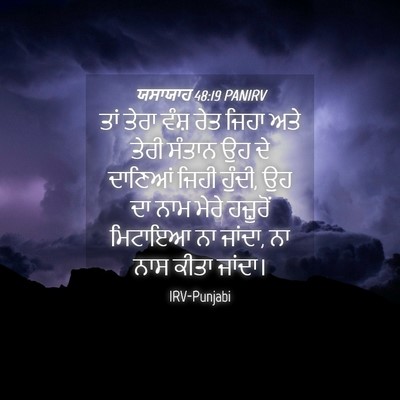 Picture 04 - ਯਸਾਯਾਹ 48:19 PANIRV - ਤਾਂ ਤੇਰਾ ਵੰਸ਼ ਰੇਤ - Bible Verse Picture