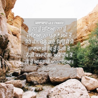 Picture 04 - ਯਸਾਯਾਹ 48:8 PANIRV - ਨਾ ਤੂੰ ਸੁਣਿਆ, ਨਾ - Bible Verse Picture