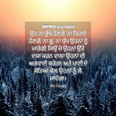 Picture 04 - ਯਸਾਯਾਹ 49:10 PANIRV - ਉਹ ਨਾ ਭੁੱਖੇ ਹੋਣਗੇ, - Bible Verse Picture