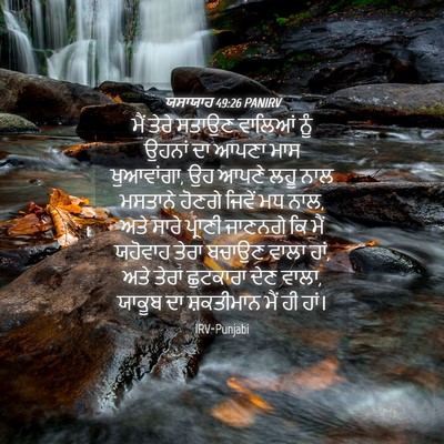 Picture 04 - ਯਸਾਯਾਹ 49:26 PANIRV - ਮੈਂ ਤੇਰੇ ਸਤਾਉਣ - Bible Verse Picture