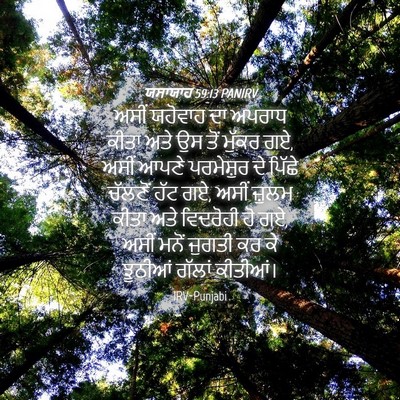 Picture 04 - ਯਸਾਯਾਹ 59:13 PANIRV - ਅਸੀਂ ਯਹੋਵਾਹ ਦਾ - Bible Verse Picture