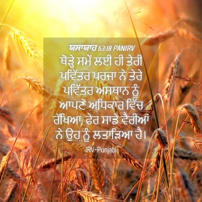 Picture 04 - ਯਸਾਯਾਹ 63:18 PANIRV - ਥੋੜ੍ਹੇ ਸਮੇਂ ਲਈ ਹੀ - Bible Verse Picture
