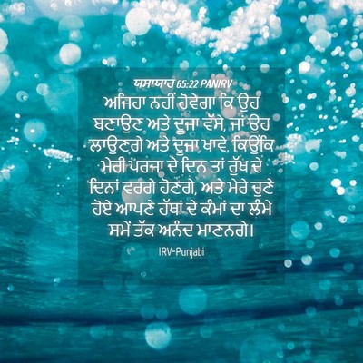 Picture 04 - ਯਸਾਯਾਹ 65:22 PANIRV - ਅਜਿਹਾ ਨਹੀਂ ਹੋਵੇਗਾ - Bible Verse Picture
