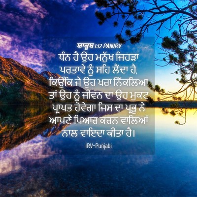 Picture 04 - ਯਾਕੂਬ 1:12 PANIRV - ਧੰਨ ਹੈ ਉਹ ਮਨੁੱਖ - Bible Verse Picture