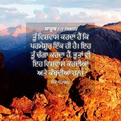 Picture 04 - ਯਾਕੂਬ 2:19 PANIRV - ਤੂੰ ਵਿਸ਼ਵਾਸ ਕਰਦਾ - Bible Verse Picture