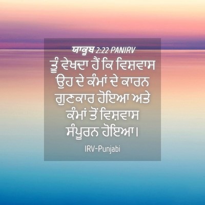 Picture 04 - ਯਾਕੂਬ 2:22 PANIRV - ਤੂੰ ਵੇਖਦਾ ਹੈਂ ਕਿ - Bible Verse Picture