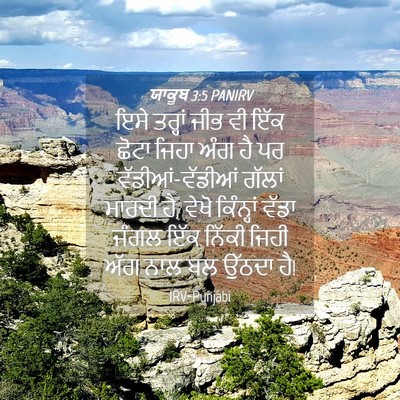 Picture 04 - ਯਾਕੂਬ 3:5 PANIRV - ਇਸੇ ਤਰ੍ਹਾਂ ਜੀਭ ਵੀ - Bible Verse Picture