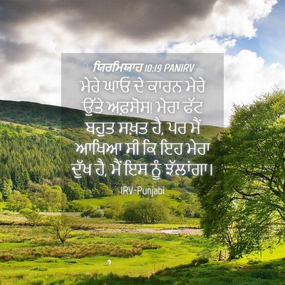 Picture 04 - ਯਿਰਮਿਯਾਹ 10:19 PANIRV - ਮੇਰੇ ਘਾਓ ਦੇ ਕਾਰਨ - Bible Verse Picture
