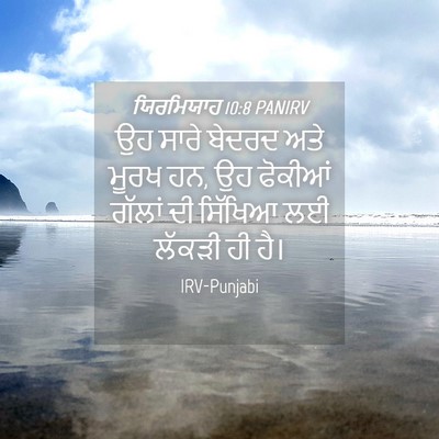 Picture 04 - ਯਿਰਮਿਯਾਹ 10:8 PANIRV - ਉਹ ਸਾਰੇ ਬੇਦਰਦ ਅਤੇ - Bible Verse Picture