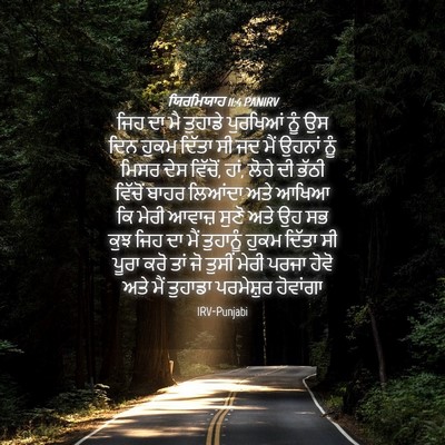 Picture 04 - ਯਿਰਮਿਯਾਹ 11:4 PANIRV - ਜਿਹ ਦਾ ਮੈ ਤੁਹਾਡੇ - Bible Verse Picture