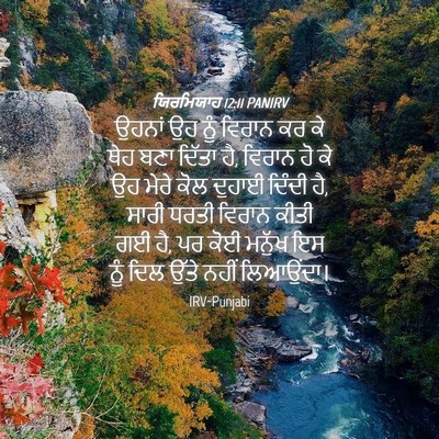 Picture 04 - ਯਿਰਮਿਯਾਹ 12:11 PANIRV - ਉਹਨਾਂ ਉਹ ਨੂੰ ਵਿਰਾਨ - Bible Verse Picture