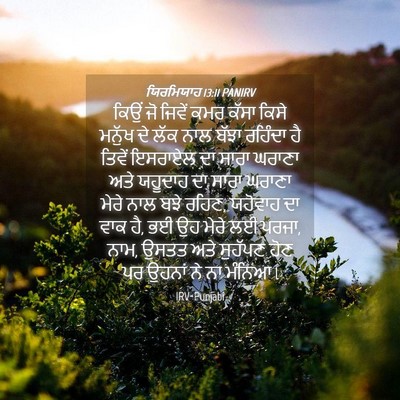 Picture 04 - ਯਿਰਮਿਯਾਹ 13:11 PANIRV - ਕਿਉਂ ਜੋ ਜਿਵੇਂ ਕਮਰ - Bible Verse Picture