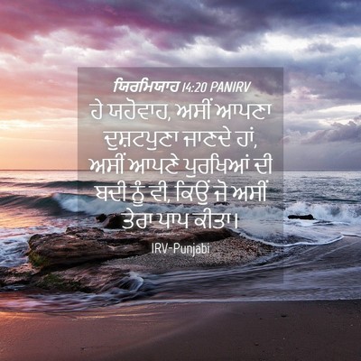 Picture 04 - ਯਿਰਮਿਯਾਹ 14:20 PANIRV - ਹੇ ਯਹੋਵਾਹ, ਅਸੀਂ - Bible Verse Picture