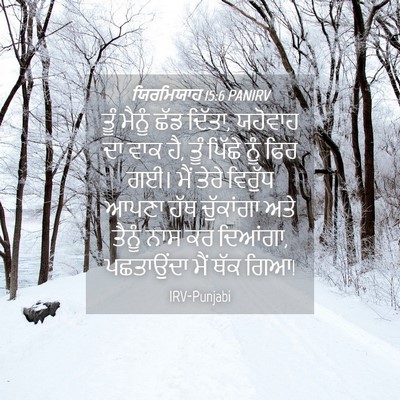 Picture 04 - ਯਿਰਮਿਯਾਹ 15:6 PANIRV - ਤੂੰ ਮੈਨੂੰ ਛੱਡ - Bible Verse Picture