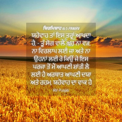 Picture 04 - ਯਿਰਮਿਯਾਹ 16:5 PANIRV - ਯਹੋਵਾਹ ਤਾਂ ਇਸ - Bible Verse Picture
