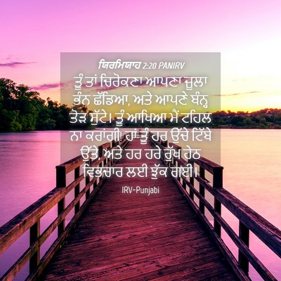 Picture 04 - ਯਿਰਮਿਯਾਹ 2:20 PANIRV - ਤੂੰ ਤਾਂ ਚਿਰੋਕਣਾ - Bible Verse Picture