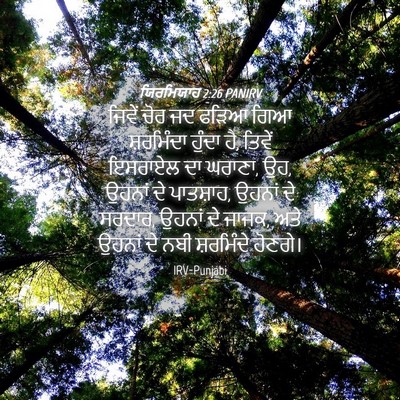 Picture 04 - ਯਿਰਮਿਯਾਹ 2:26 PANIRV - ਜਿਵੇਂ ਚੋਰ ਜਦ ਫੜਿਆ - Bible Verse Picture