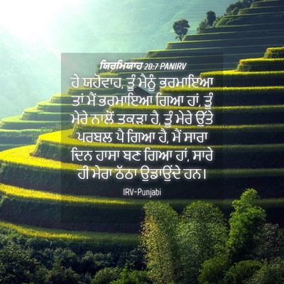 Picture 04 - ਯਿਰਮਿਯਾਹ 20:7 PANIRV - ਹੇ ਯਹੋਵਾਹ, ਤੂੰ - Bible Verse Picture