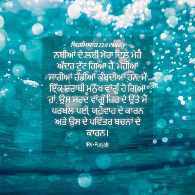 Picture 04 - ਯਿਰਮਿਯਾਹ 23:9 PANIRV - ਨਬੀਆਂ ਦੇ ਲਈ ਮੇਰਾ - Bible Verse Picture