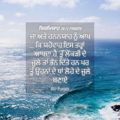 Picture 04 - ਯਿਰਮਿਯਾਹ 28:13 PANIRV - ਜਾ ਅਤੇ ਹਨਨਯਾਹ ਨੂੰ - Bible Verse Picture