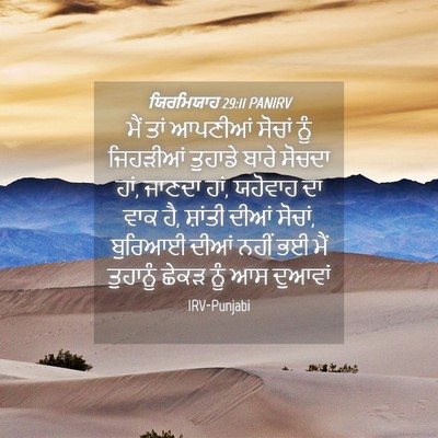 Picture 04 - ਯਿਰਮਿਯਾਹ 29:11 PANIRV - ਮੈਂ ਤਾਂ ਆਪਣੀਆਂ - Bible Verse Picture
