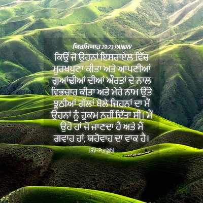 Picture 04 - ਯਿਰਮਿਯਾਹ 29:23 PANIRV - ਕਿਉਂ ਜੋ ਉਹਨਾਂ - Bible Verse Picture