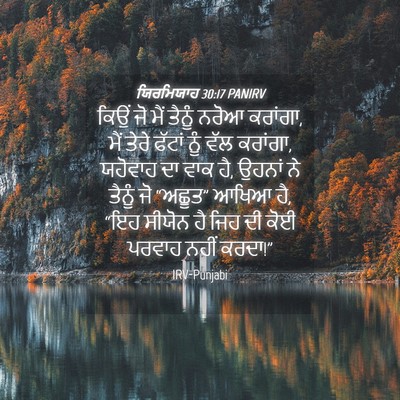 Picture 04 - ਯਿਰਮਿਯਾਹ 30:17 PANIRV - ਕਿਉਂ ਜੋ ਮੈਂ ਤੈਨੂੰ - Bible Verse Picture