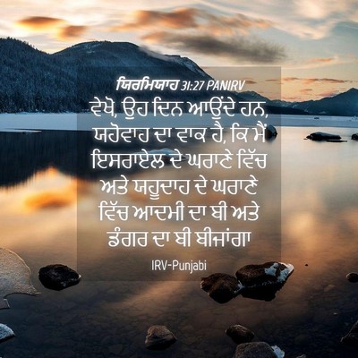 Picture 04 - ਯਿਰਮਿਯਾਹ 31:27 PANIRV - ਵੇਖੋ, ਉਹ ਦਿਨ ਆਉਂਦੇ - Bible Verse Picture