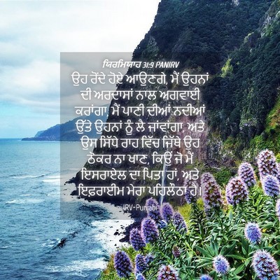 Picture 04 - ਯਿਰਮਿਯਾਹ 31:9 PANIRV - ਉਹ ਰੋਂਦੇ ਹੋਏ ਆਉਣਗੇ, - Bible Verse Picture