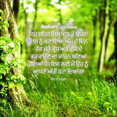 Picture 04 - ਯਿਰਮਿਯਾਹ 32:31 PANIRV - ਇਹ ਸ਼ਹਿਰ ਜਿਸ ਦਿਨ - Bible Verse Picture