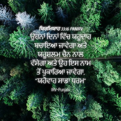 Picture 04 - ਯਿਰਮਿਯਾਹ 33:16 PANIRV - ਉਹਨਾਂ ਦਿਨਾਂ ਵਿੱਚ - Bible Verse Picture