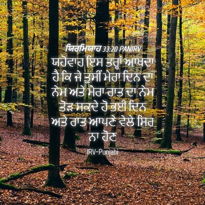 Picture 04 - ਯਿਰਮਿਯਾਹ 33:20 PANIRV - ਯਹੋਵਾਹ ਇਸ ਤਰ੍ਹਾਂ - Bible Verse Picture