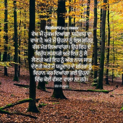 Picture 04 - ਯਿਰਮਿਯਾਹ 34:22 PANIRV - ਵੇਖ, ਮੈਂ ਹੁਕਮ - Bible Verse Picture