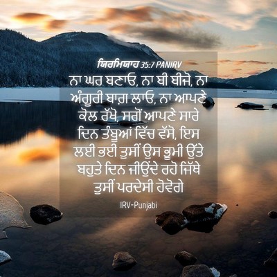 Picture 04 - ਯਿਰਮਿਯਾਹ 35:7 PANIRV - ਨਾ ਘਰ ਬਣਾਓ, ਨਾ ਬੀ - Bible Verse Picture