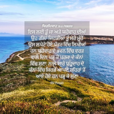 Picture 04 - ਯਿਰਮਿਯਾਹ 36:6 PANIRV - ਇਸ ਲਈ ਤੂੰ ਜਾ ਅਤੇ - Bible Verse Picture