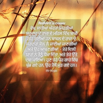 Picture 04 - ਯਿਰਮਿਯਾਹ 38:22 PANIRV - ਵੇਖ, ਸਾਰੀਆਂ ਔਰਤਾਂ - Bible Verse Picture