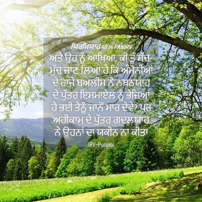 Picture 04 - ਯਿਰਮਿਯਾਹ 40:14 PANIRV - ਅਤੇ ਉਹ ਨੂੰ ਆਖਿਆ, ਕੀ - Bible Verse Picture