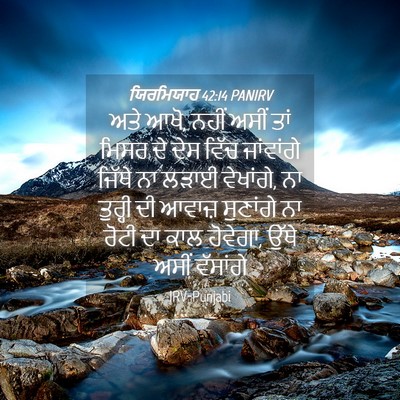 Picture 04 - ਯਿਰਮਿਯਾਹ 42:14 PANIRV - ਅਤੇ ਆਖੋ, ਨਹੀਂ ਅਸੀਂ - Bible Verse Picture