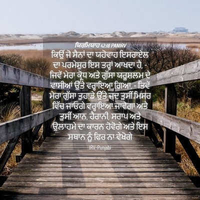 Picture 04 - ਯਿਰਮਿਯਾਹ 42:18 PANIRV - ਕਿਉਂ ਜੋ ਸੈਨਾਂ ਦਾ - Bible Verse Picture