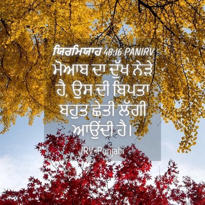 Picture 04 - ਯਿਰਮਿਯਾਹ 48:16 PANIRV - ਮੋਆਬ ਦਾ ਦੁੱਖ ਨੇੜੇ - Bible Verse Picture